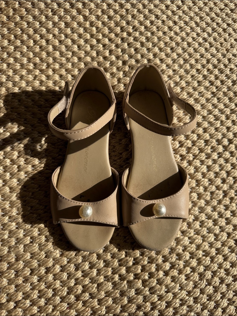 Age of Innocence Toddler Girl Nude Mila Beige Pearl Sandals size 12